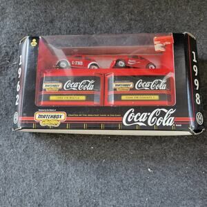 Coca Cola Matchbox Collectibles 1962 VW Beetle and 1998 VW Concept I cars